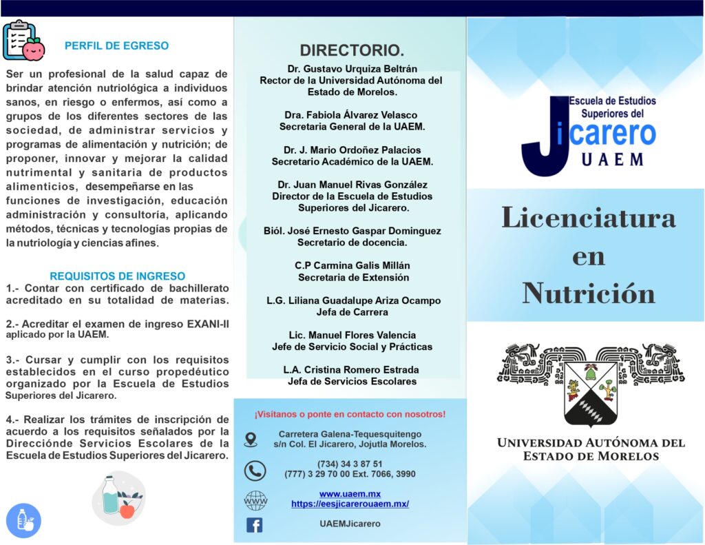 Licenciatura En Nutrición – Escuela De Estudios Superiores Del Jicarero